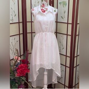 Romantic high/low white lace dress🌷